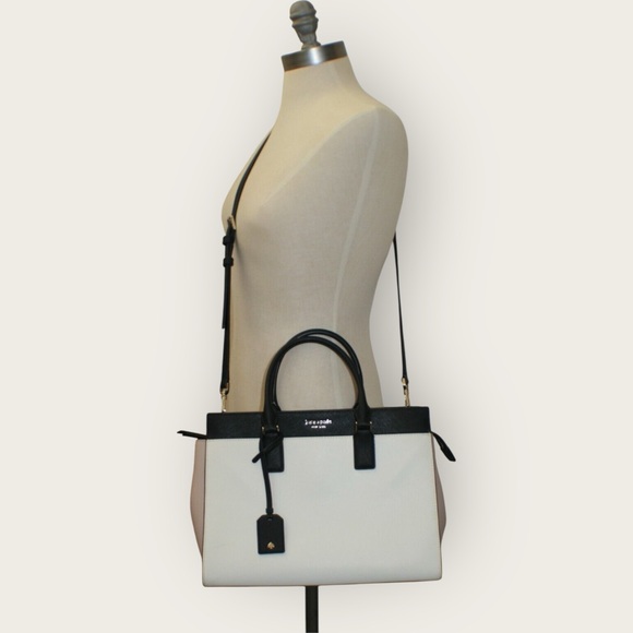 Kate Spade New York ~  NWOT Cameron Street Black White Beige Satchel Bag - Picture 5 of 13